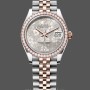 Women's Rolex Datejust 31-m278381rbr, Two-Tone, Silver Floral-Motif, Diamond Bezel, Women’s Silver Floral Motif Dial