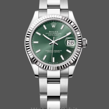 Women's Rolex Datejust 31-M278274, White Gold, Mint Green Dial, Women’s Green Dial
