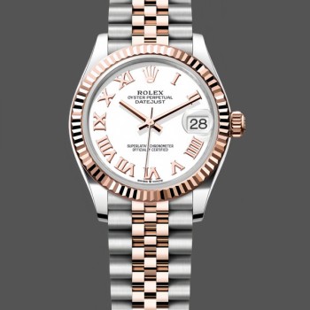 Women's Rolex Datejust 31-278271 0002, White Roman Numeral Dial, Women’s White