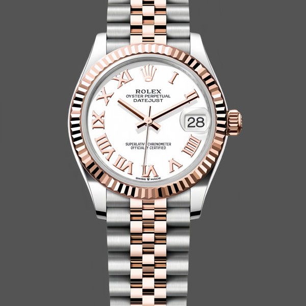 Womens Rolex Datejust 31-278271 0002, White Roman Numeral Dial, Women’s White Replica Watch Image