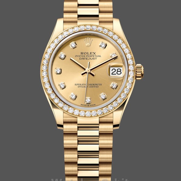 Womens Rolex Datejust 31mm Champagne Yellow Gold Dial 278288RBR 0005 Womens Champagne Dial Replica Watch Image