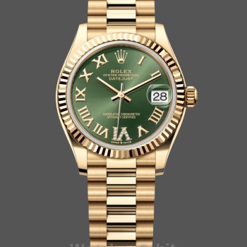Women's Rolex Datejust 31-m278278, Yellow Gold, Green Dial, Women’s Green Dial