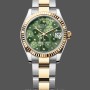Women's Rolex Datejust 31-m278273 0031, Yellow Gold, Olive Green, Floral Motif, Diamond Dial Green Dial