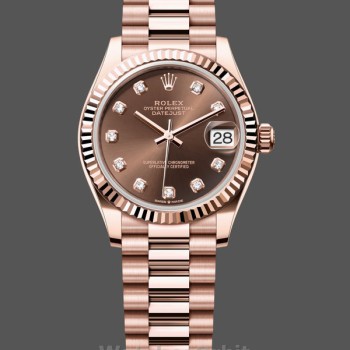 Women's Rolex Datejust 31mm Chocolate Diamond Dial m278275 0010 Women's Chocolate Dial