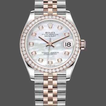 Women's Rolex Datejust 31-278381RBR, 31mm, Stainless Steel & Rose Gold, MOP Diamond, Jubilee Mop