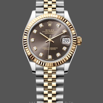 Women's Rolex Datejust 31-278273 0022, Stainless Steel & Yellow Gold, Grey Diamond Jubilee, Grey