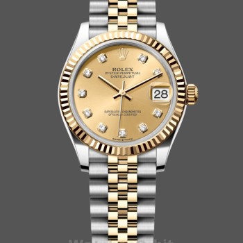 Women's Rolex Datejust 31-278273 0026, Stainless Steel & Yellow Gold, Champagne Diamond Jubilee, Champagne