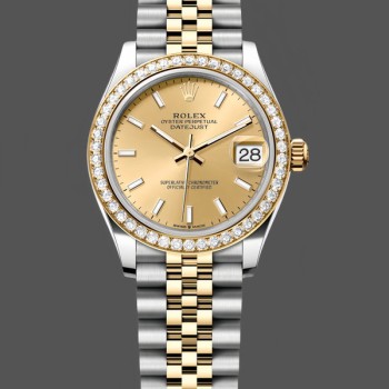 Women's Rolex Datejust 31-278383RBR 0014, Stainless Steel & Yellow Gold, Champagne Index Dial, Jubilee, Champagne