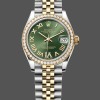 Womens Rolex Datejust 31-278383RBR 0016, 31mm, Stainless Steel & Yellow Gold, Green VI Roman Dial, Jubilee, Green Replica Watch Image