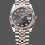 Unisex's Rolex Datejust 36-126231 0041, 18K Everose Gold, Fluted Bezel, Unisex Slate Grey Fluted Motif Dial