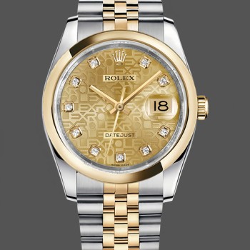 Women's Rolex Datejust 36-116203 0173, Champagne Diamond, Women’s Champagne Dial