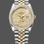 Women's Rolex Datejust 36-126283RBR, Golden Palm Motif, 0023 Dial, Jubilee Bracelet Golden Palm Motif Dial