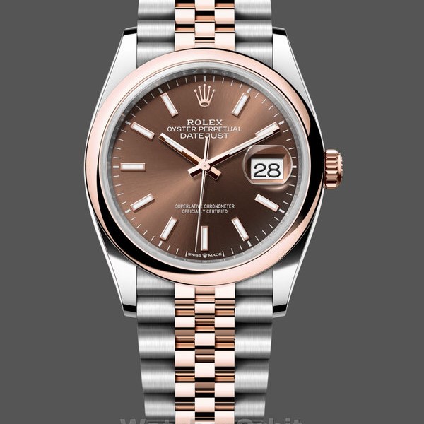 Womens Rolex Datejust 36mm Everose Gold Chocolate Dial Womens  - M126201 0043 Chocolate Dial Replica Watch Image