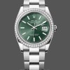Womens Rolex Datejust 36-M126284RBR 0044, White Gold & Diamonds, Mint Green Dial, Women’s Green Dial Replica Watch Image