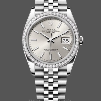 Women's Rolex Datejust 36-M126284RBR 0005, White Gold & Diamonds, Silver Dial, Women’s Silver Dial