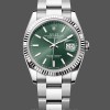 Womens Rolex Datejust 36-126234, White Gold, Fluted Bezel, Unisex Green Dial Replica Watch Image