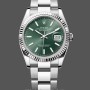 Women's Rolex Datejust 36-126234, White Gold, Fluted Bezel, Unisex Green Dial
