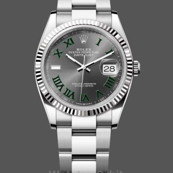 Unisex's Rolex Datejust 36 Wimbledon Dial Midsize 126234 0046 Grey Dial