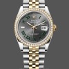 Womens Rolex Datejust 36-m126283rbr 0021, Yellow Gold & Diamonds, Slate Wimbledon Roman Dial, Grey Dial Replica Watch Image