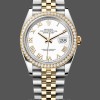 Womens Rolex Datejust 36-M126283RBR 0015, Yellow Gold & Diamonds, White Roman Dial, Women’s White Dial Replica Watch Image
