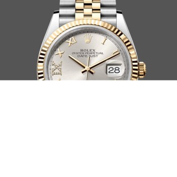 Unisex's Rolex Datejust 36mm Unisex-126233 0031-Silver Roman Numeral Dial-Fluted Bezel Silver