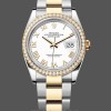 Womens Rolex Datejust 36-m126283RBR, Stainless Steel & Yellow Gold, White Roman Oyster White Dial Replica Watch Image