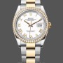 Women's Rolex Datejust 36-m126283RBR, Stainless Steel & Yellow Gold, White Roman Oyster White Dial