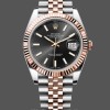 Mens Rolex Datejust 41-126331, Everose Gold, Black Dial, Jubilee Bracelet Black Dial Replica Watch Image