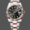 Mens Rolex Datejust 41-126331, Everose Gold, Black Dial, Oyster Bracelet Black Dial Replica Watch Image