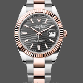 Unisex's Rolex Day Date-M128235 0050, Rose Gold, Slate Diamond Dial, President Bracelet, Grey