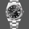 Mens Rolex Datejust 41mm Mens-m126334 0011-Fluted Bezel-Black Diamond Dial Black Replica Image