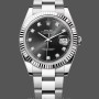 Men's Rolex Datejust 41mm Men's-m126334 0011-Fluted Bezel-Black Diamond Dial Black