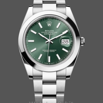 Men's Rolex Datejust 41-m126300 0019, Green Stick Dial, Oyster, Men’s Green Dial