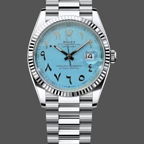 Mens Rolex Datejust 41MM Ice Blue Dial with Fluted Bezel 126334 Ice Blue Dial Replica Watch Image