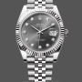 Men's Rolex Datejust 41-m126334 0006, Rhodium Diamond Dial, Fluted Bezel, Men’s Grey Dial
