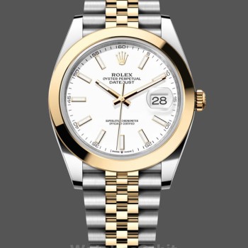 Men's Rolex Datejust 41mm Stainless Steel Yellow Gold M126303 0016 Men's White Dial