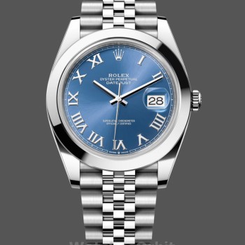 Men's Rolex Datejust 41-M126300 0018, Stainless Steel, Blue Roman Dial, Jubilee Bracelet, Men’s Blue Dial