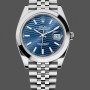 Men's Rolex Datejust 41-126300 0024, Stainless Steel, Blue Stick Dial, Smooth Blue Dial