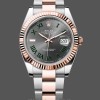 Mens Rolex Datejust 41-m126331 0015, Steel & Everose Gold, Wimbledon Dial, Oyster Band Grey Replica Watch Image