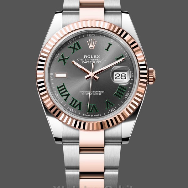 Mens Rolex Datejust 41-m126331 0015, Steel & Everose Gold, Wimbledon Dial, Oyster Band Grey Replica Watch Image