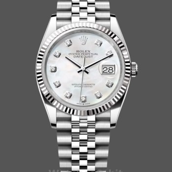 Men's Rolex Datejust 41-126334, Steel & White Gold, MOP Diamond Dial, Men’s MOP Dial