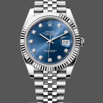 Men's Rolex Datejust 41-126334 0016, White Gold, Blue Dial Blue Dial