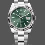 Men's Rolex Datejust 41mm Men's-m126334 0027-Fluted Bezel-Green Dial Green Dial