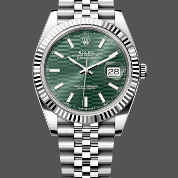 Men's Rolex Datejust 41mm Stainless Steel Mint Green Dial - 126334 0030 Green Dial