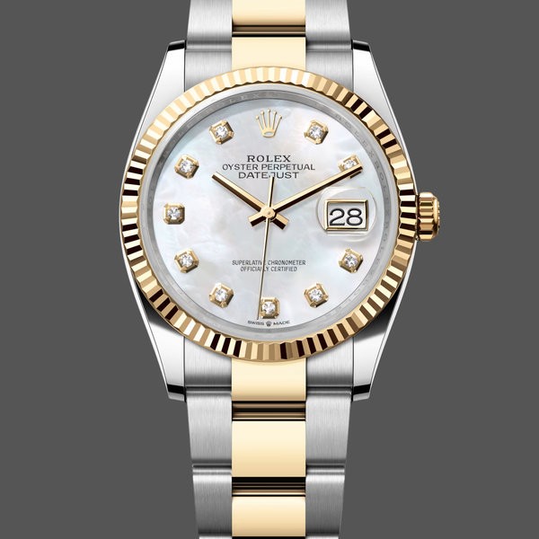 Womens Rolex Datejust 31-m278381RBR 0032, Rose Gold, Silver Floral Motif Diamond Dial, Diamond Bezel, Silver Replica Watch Image