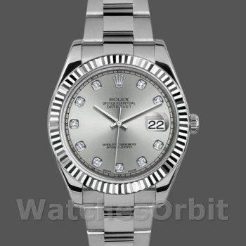 Men's Rolex Datejust II 41mm Men's-116334-Silver Diamond Dial Silver Diamond