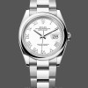 Womens Rolex Datejust 36mm Unisex-m126200 0008-White Roman Dial-Stainless Steel White Dial Replica Image
