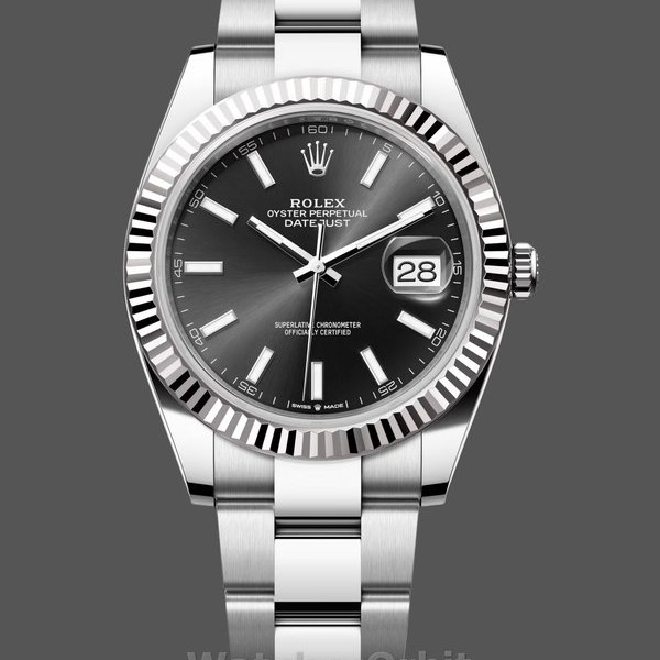 Mens Rolex Datejust 41mm Mens-m126334 0017-Fluted Bezel-Black Dial Black Replica Image