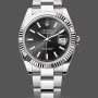 Men's Rolex Datejust 41mm Men's-m126334 0017-Fluted Bezel-Black Dial Black