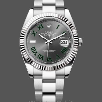 Men's Rolex Datejust 41mm Men's-m126334 0021-Fluted Bezel-Grey Wimbledon Dial Grey Wimbledon